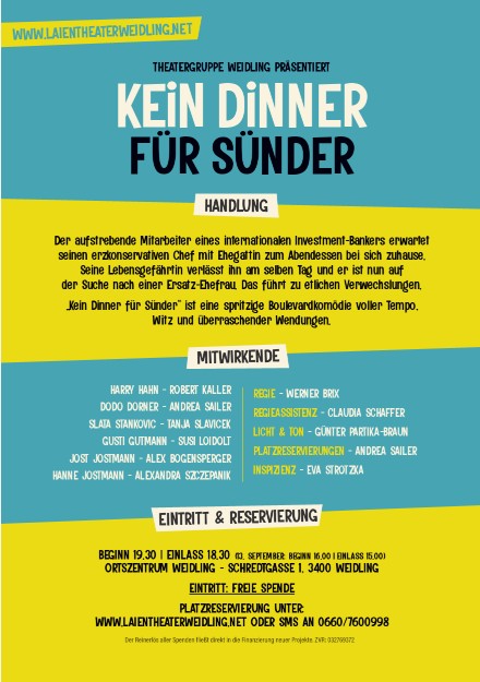 Laientheater Weidling_Kein Dinner für Sünder Laientheater Weidling_Kein Dinner für Sünder